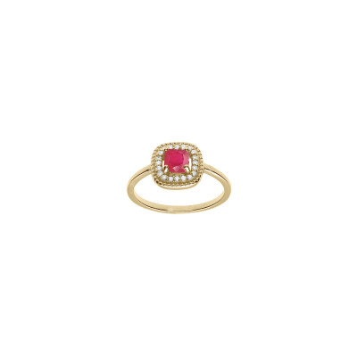 Bague en plaqué or et oxydes de zirconium