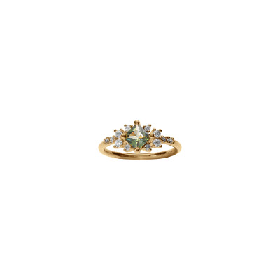 Bague en plaqué or et oxyde de zirconium