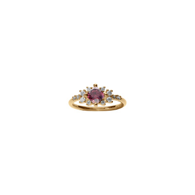 Bague en plaqué or et oxyde de zirconium