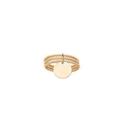 Bague triple anneaux en plaqué or, taille 52