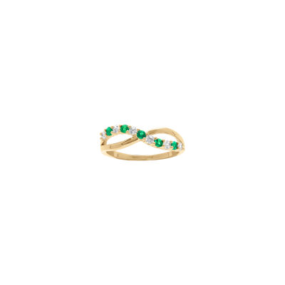 Bague croisée en plaqué or et oxydes de zirconium, taille 54