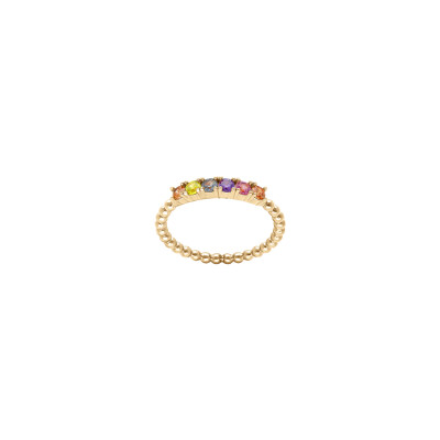 Bague en plaqué or et oxydes de zirconium