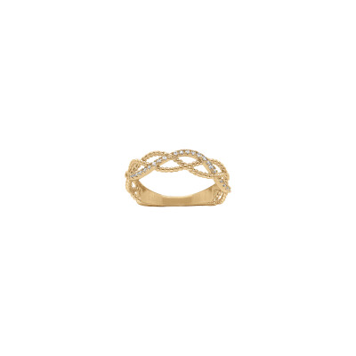 Bague en plaqué or et oxydes de zirconium, taille 52