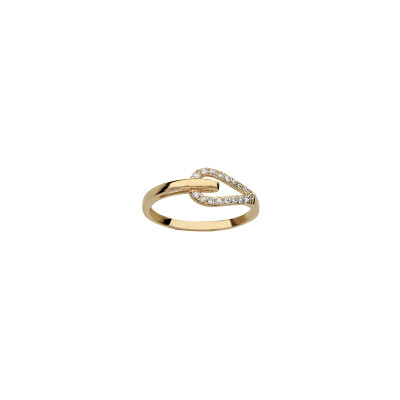 Bague en plaqué or et oxydes de zirconium, taille 54