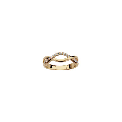 Bague en plaqué or et oxydes de zirconium, taille 58