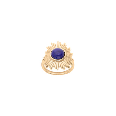 Bague en plaqué or et lapis lazuli