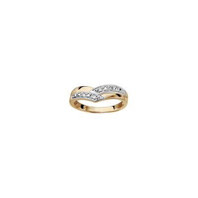 Bague en plaqué or et oxydes de zirconium, taille 54