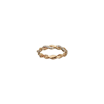 Bague en plaqué or et oxydes de zirconium, taille 56