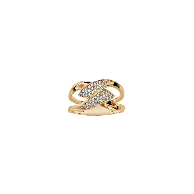 Bague en plaqué or et oxydes de zirconium, taille 56