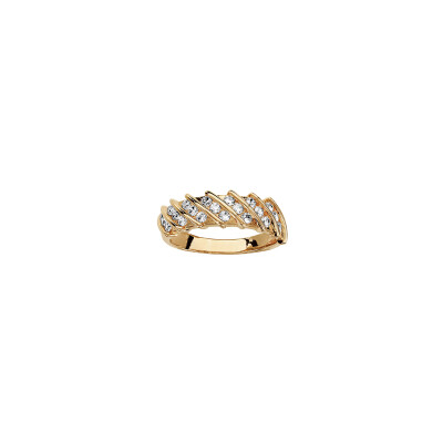 Bague en plaqué or et oxydes de zirconium, taille 56