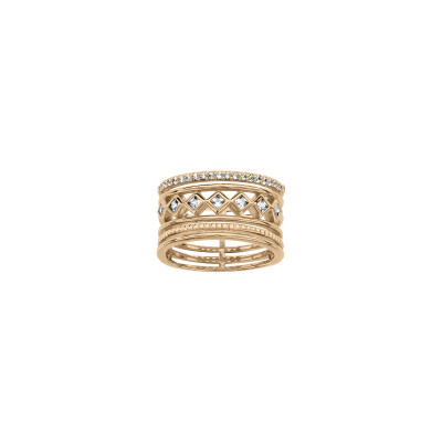 Bague en plaqué or et oxydes de zirconium