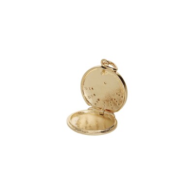 Pendentif cassolette ronde sertis en plaqué or et oxydes de zirconium