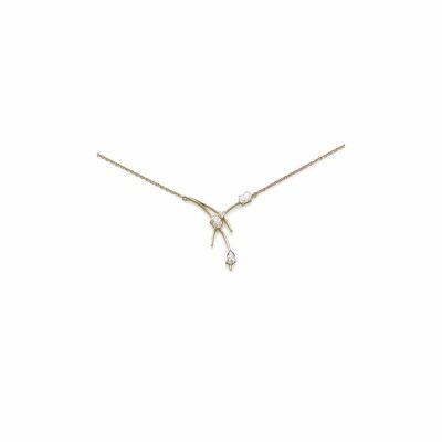 Collier en plaqué or et oxydes de zirconium, 42cm