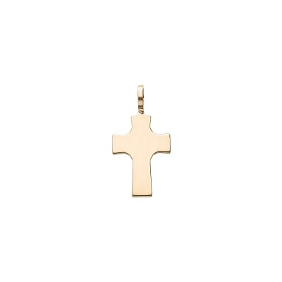 Pendentif croix Lisse à graver en plaqué or