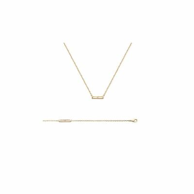 Collier en plaqué or et diamant, 45cm