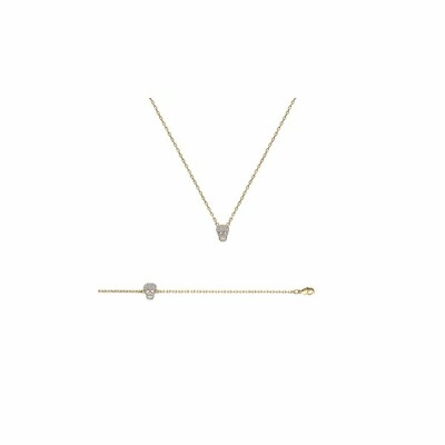 Collier en plaqué or et oxydes de zirconium, 45cm