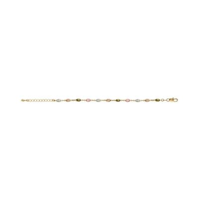 Bracelet tutti frutti en plaqué or et pierres de couleurs