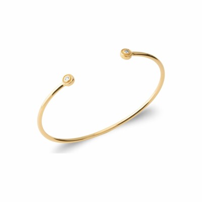 Bracelet jonc en plaqué or et oxydes de zirconium