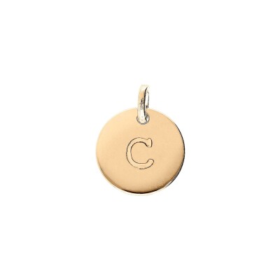 Médaille 12mm Alphabet C en plaqué or
