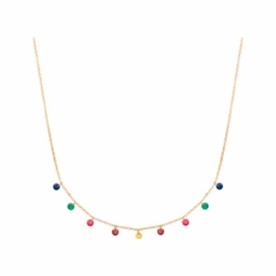 Collier en plaqué or et pierre synthétique, taille 45