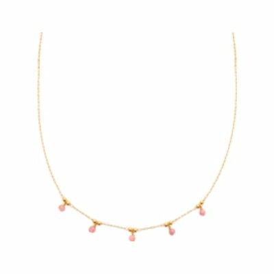 Collier en plaqué or et tourmaline rose, taille 45