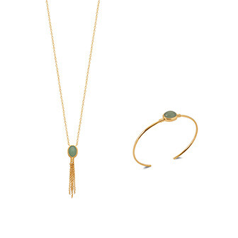 Bracelet jonc en plaqué or et aventurine