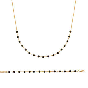 Bracelet en plaqué or et cristal, 18cm