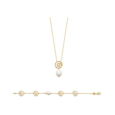 Collier en plaqué or et perle de culture