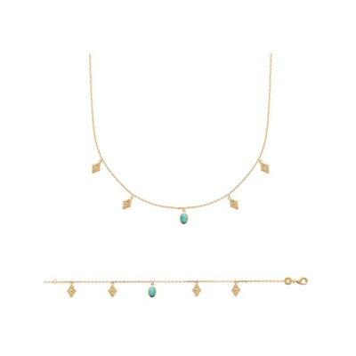 Collier en plaqué or et amazonite