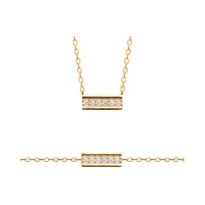 Collier en plaqué or et oxydes de zirconium
