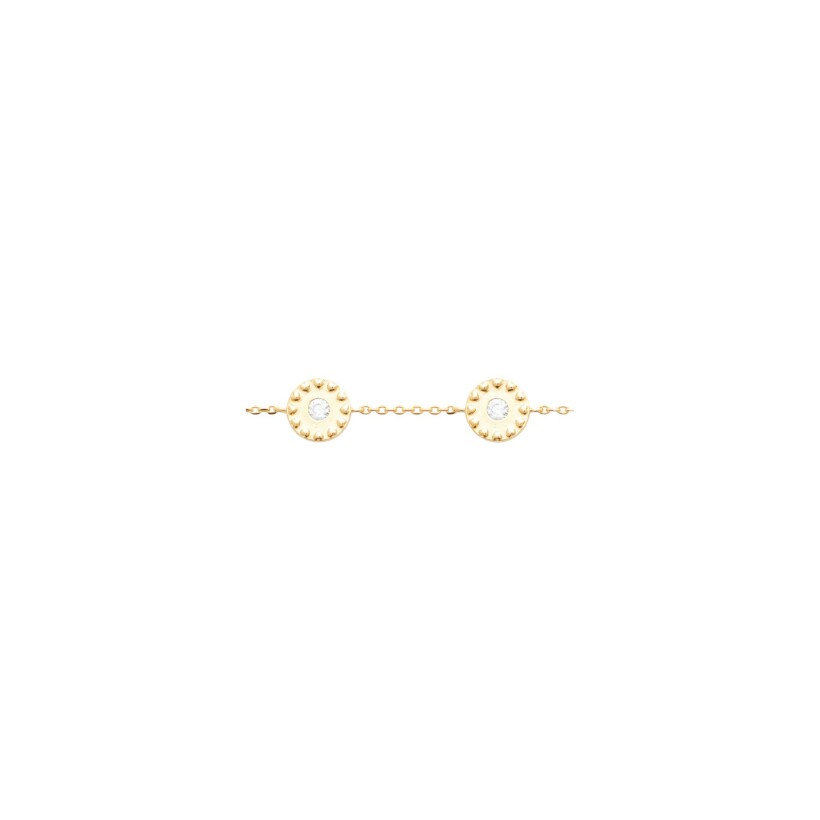 Bracelet en plaqué or et oxydes de zirconium