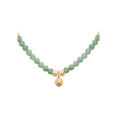 Collier en plaqué or et aventurine