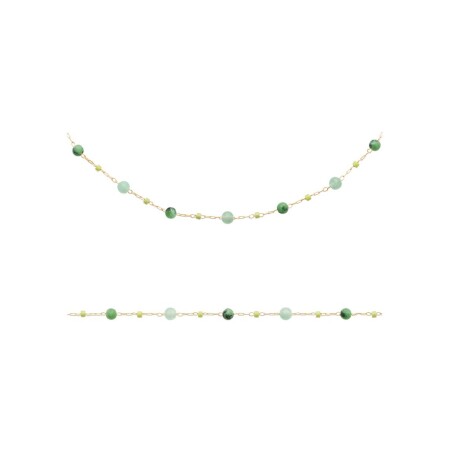 Collier en plaqué or et pierres de couleurs, 45 cm