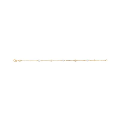 Bracelet en plaqué or et perle de culture