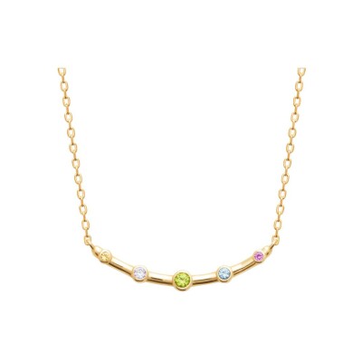 Collier en plaqué or et pierre synthétique