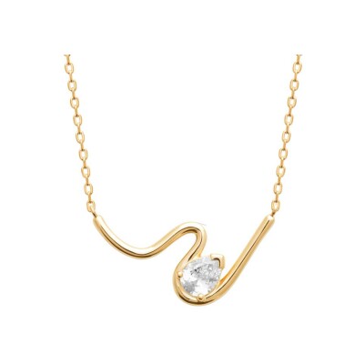 Collier en plaqué or et oxyde de zirconium