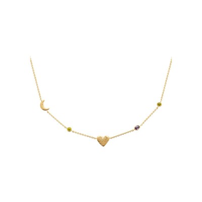Collier en plaqué or et pierre synthétique