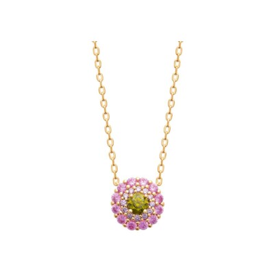 Collier en plaqué or et pierre synthétique