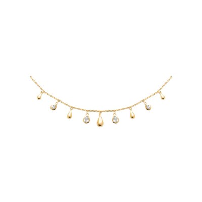 Collier en plaqué or et oxyde de zirconium