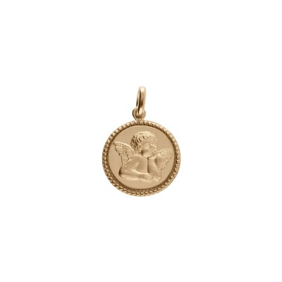 Médaille 15mm diamanté Ange en plaqué or