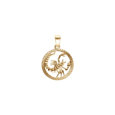 Médaille 15mm zodiaque Scorpion en plaqué or
