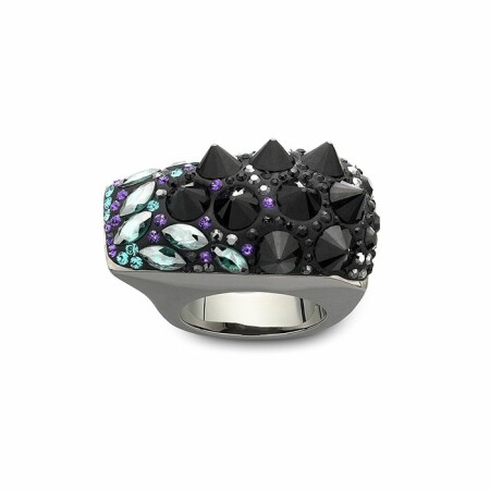 Bague Swarovski Fetish en cristaux Swarovski et ruthénium, taille 55