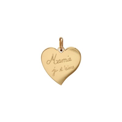 Pendentif cœur Mamie Je T'Aime en plaqué or