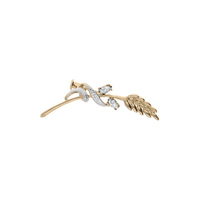 Broche en plaqué or et oxyde de zirconium