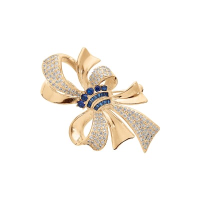 Broche en plaqué or et oxyde de zirconium