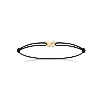 Bracelet cordon en plaqué or et oxyde de zirconium