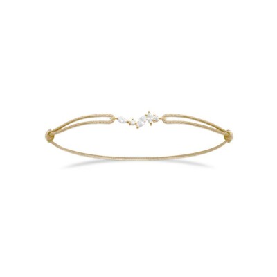 Bracelet cordon en plaqué or et oxyde de zirconium