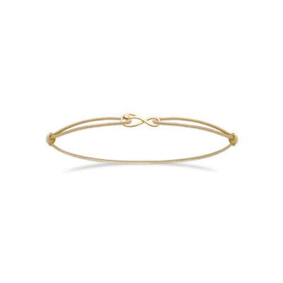 Bracelet cordon en plaqué or et oxyde de zirconium