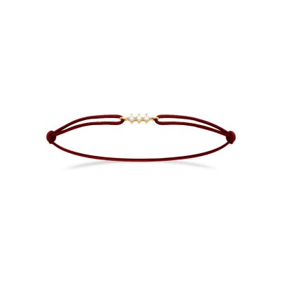 Bracelet cordon en plaqué or et oxyde de zirconium