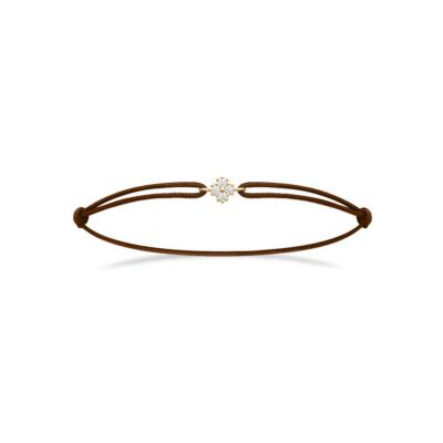 Bracelet cordon en plaqué or et oxyde de zirconium